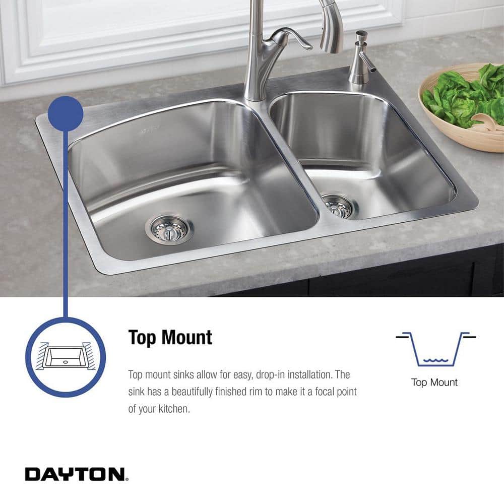 Dayton 25" Stainless Steel Single Bowl Drop-In Sink