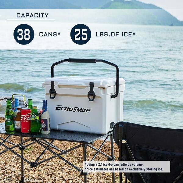 ITOPFOX 25 qt. Outdoor White Insulated Box, Chest Cooler