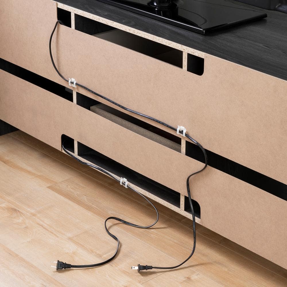Gray Oak 60" TV Stand with Adjustable Shelves and Drawers