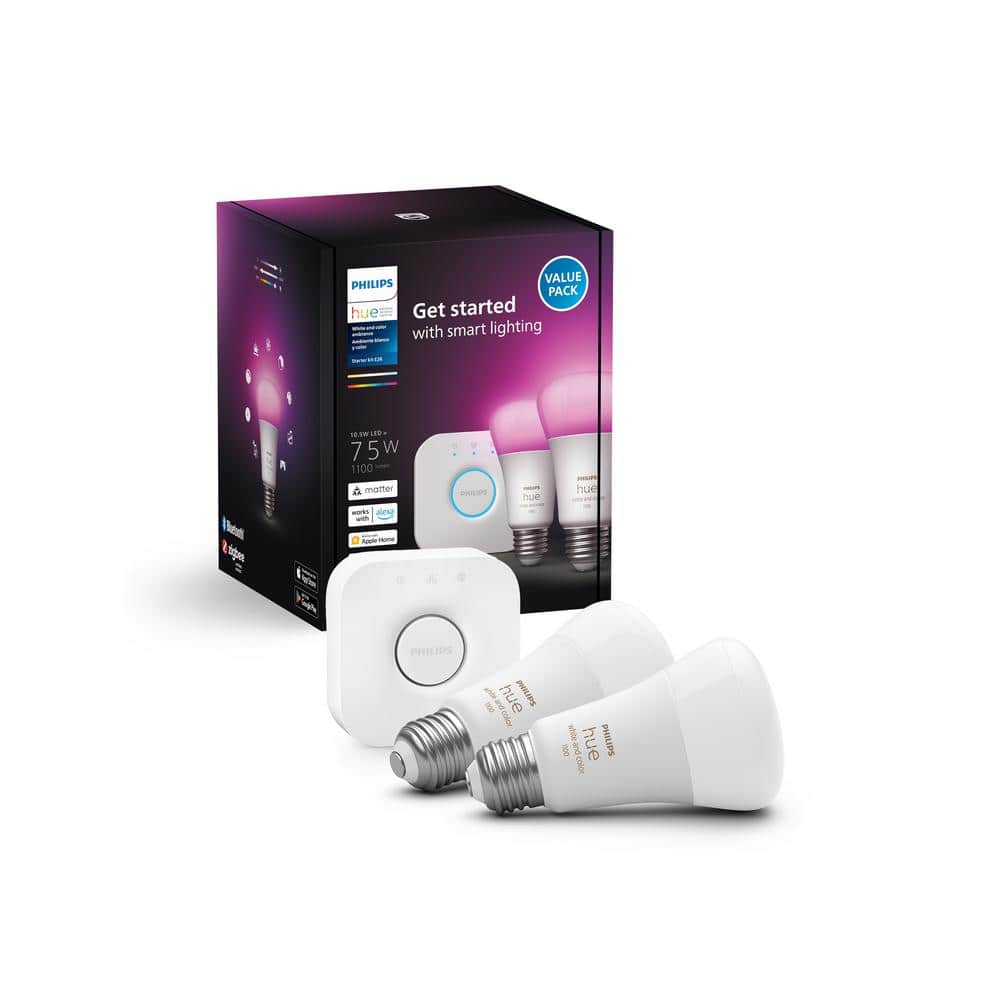 Philips Hue 75-Watt Equivalent A19 Smart LED Color Changing Light