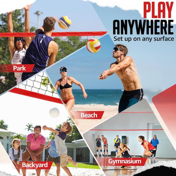 ZEALFEEL Adjustable Portable 20 ft. Volleyball Training Net Set