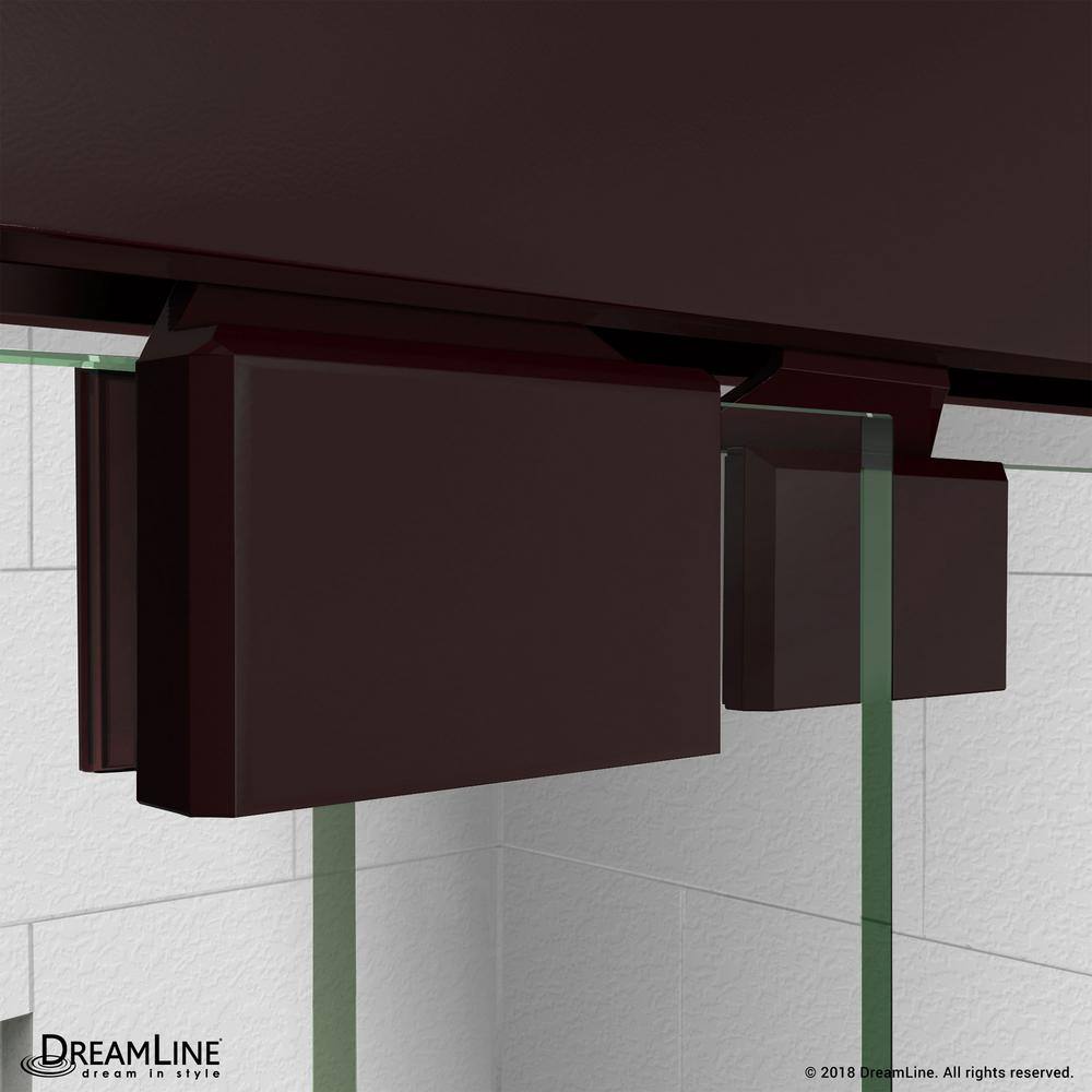 Oil Rubbed Bronze Frameless Sliding Shower Door with Clear Glass