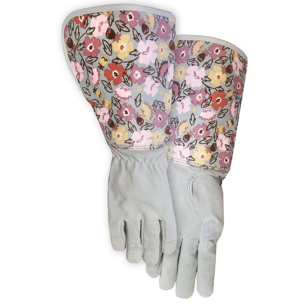 Medium Pink Floral Hope for a Cure Midwest Gloves & Gear Gardening Gloves 