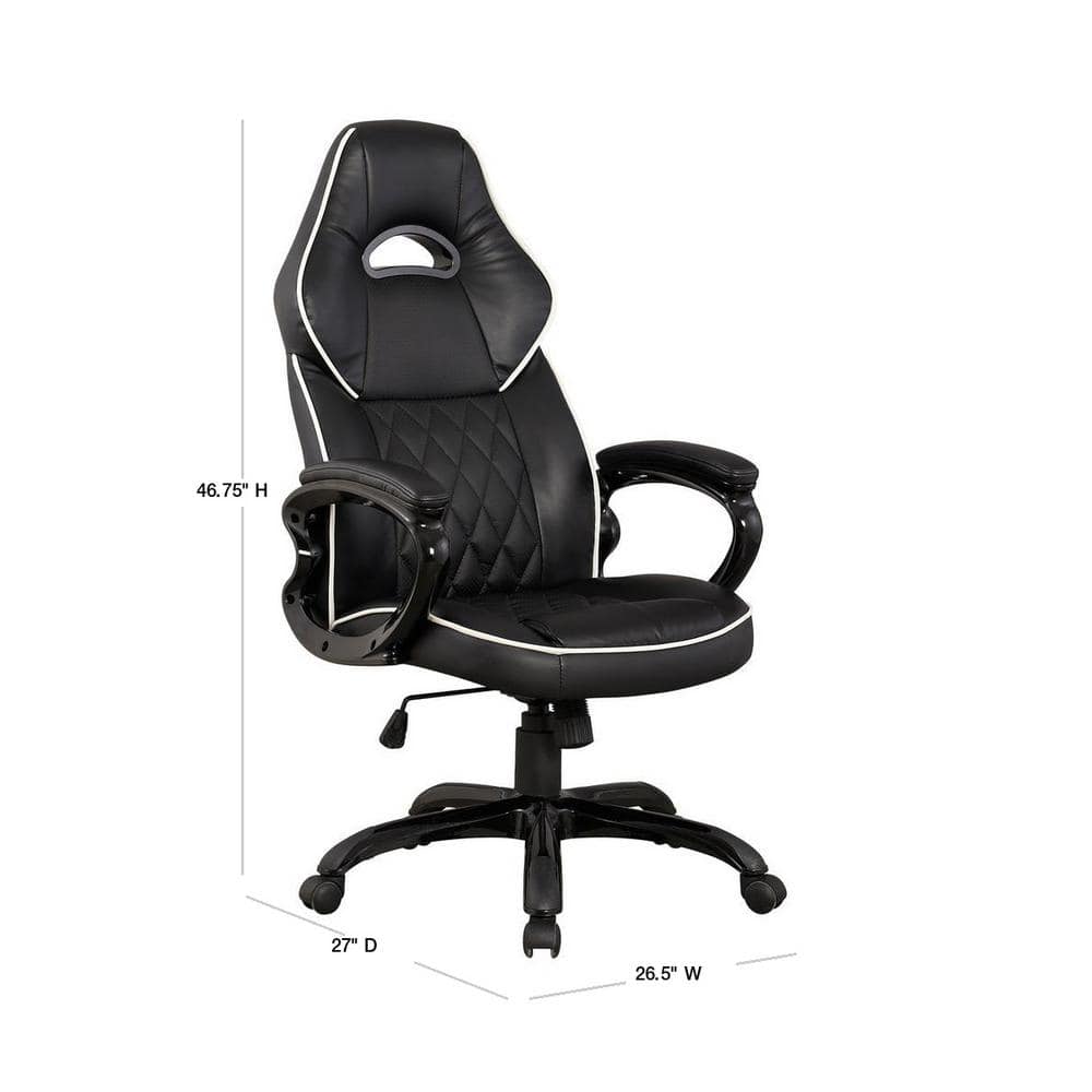 Black High Back Mesh and Leather Executive Swivel Desk Chair