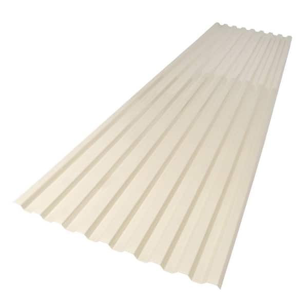 2.2 ft. x 10 ft. Corrugated Polycarbonate Roofing Panel in Smooth Cream