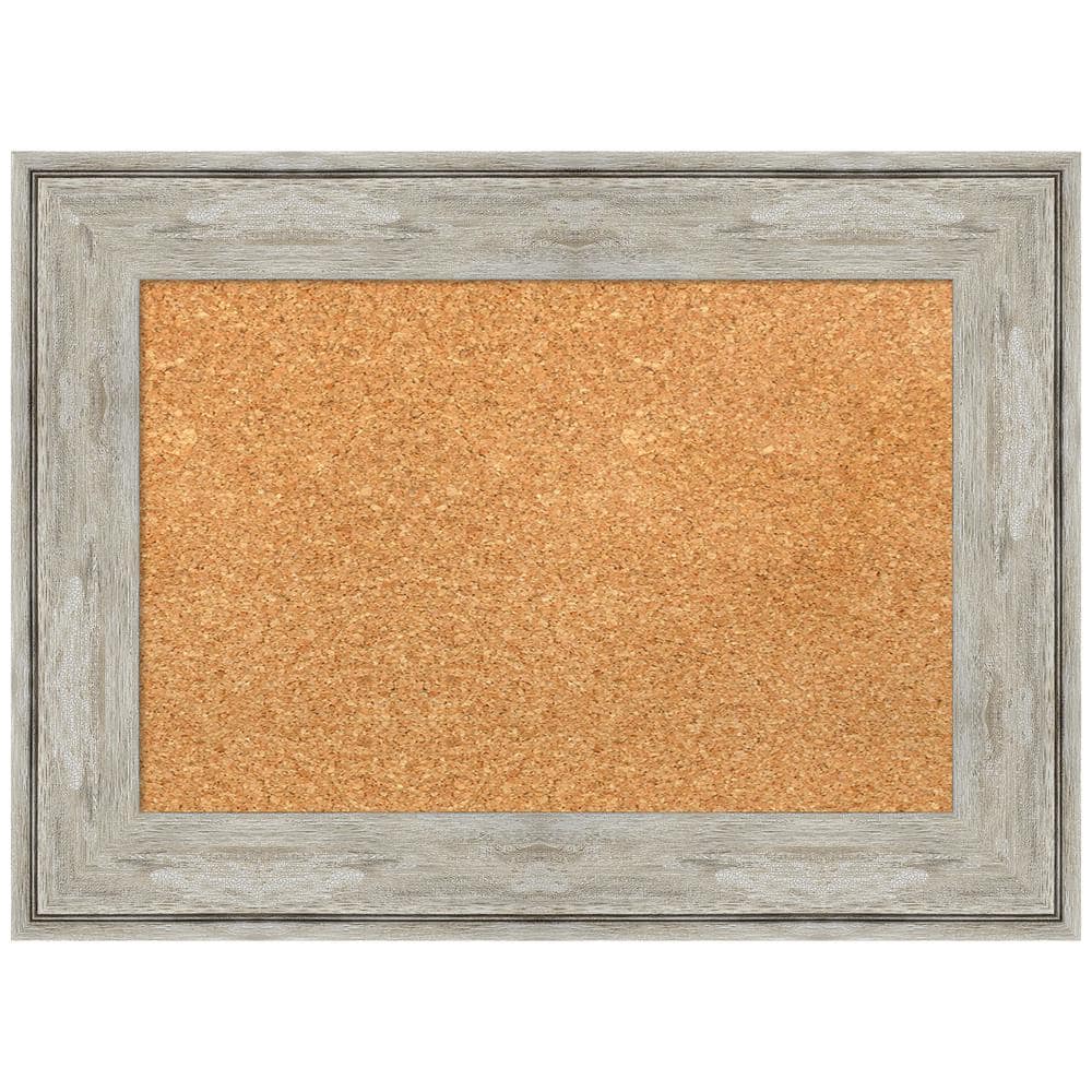 Crackled Metallic Framed Natural Cork Bulletin Board