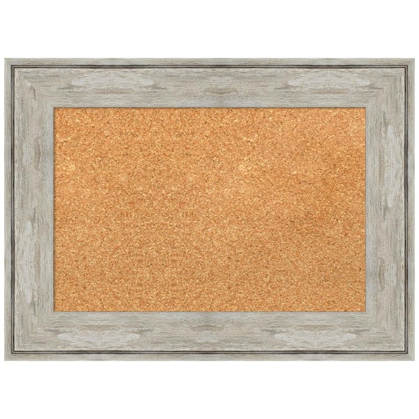 Amanti Art Crackled Metallic 22.88 in. x 16.88 in. Framed Corkboard Memo Board