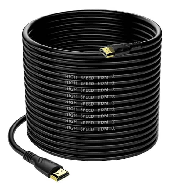 Etokfoks 65 ft. RG6 Shielded Gold Plated HDMI Wire-Black