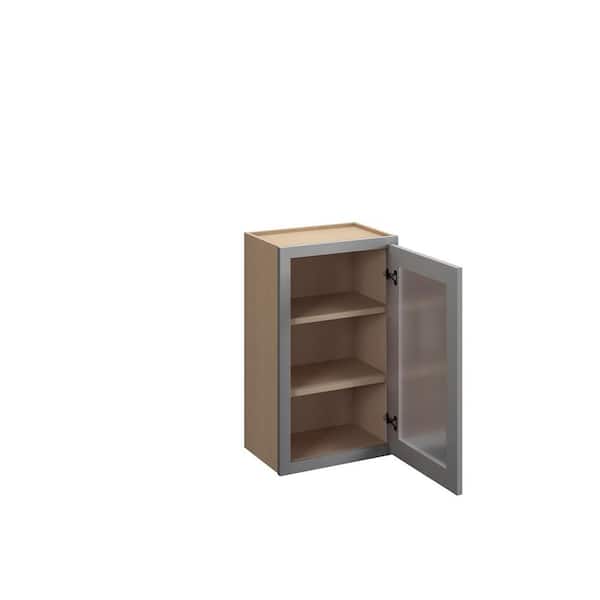 Kunal Kitchens Cumberland Recessed 15 in. W x 36 in. H x 12 in. D in Painted Stratus Plywood Assembled Frosted Glass Wall