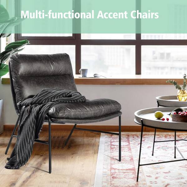 black armless accent chair