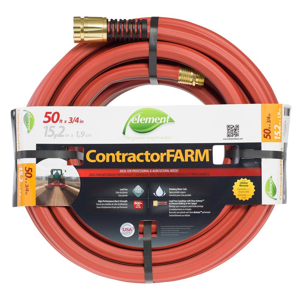 Element ContractorFarm 3/4 in. x 50 ft. Heavy Duty Contractor Water Hose