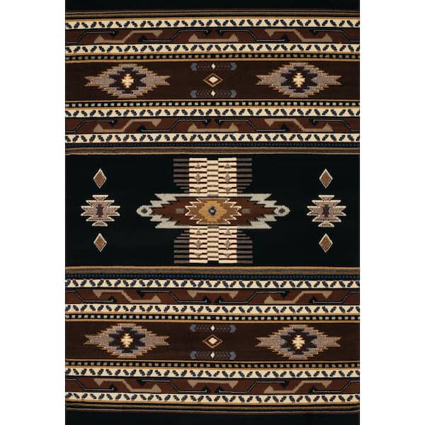 Manhattan Phoenix Black 1 ft. 11 in. x 7 ft. 4 in. Area Rug