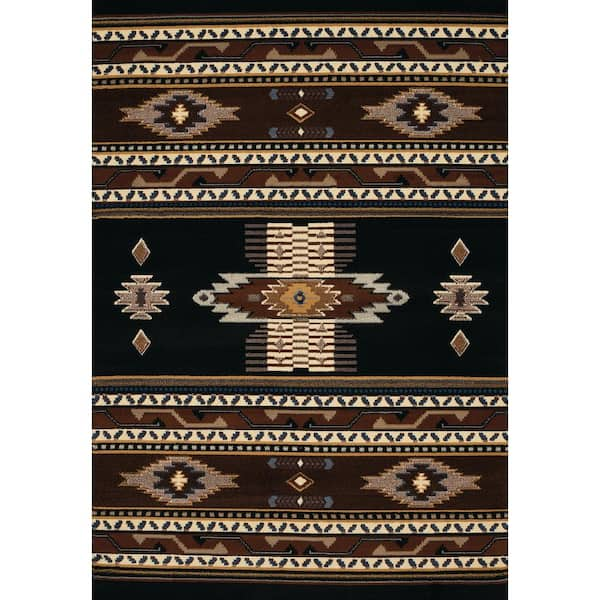 United Weavers Manhattan Phoenix Black 1 ft. 11 in. x 7 ft. 4 in. Area Rug