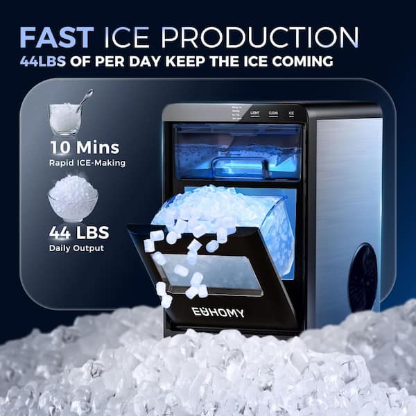 SIMZLIFE 9.6 in. 45lb/24H Nugget Ice Countertop Portable Ice