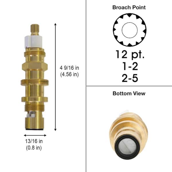 4 9/16 in. 12 pt Broach Ceramic Disk Cartridge for Pfister Replaces 910-030