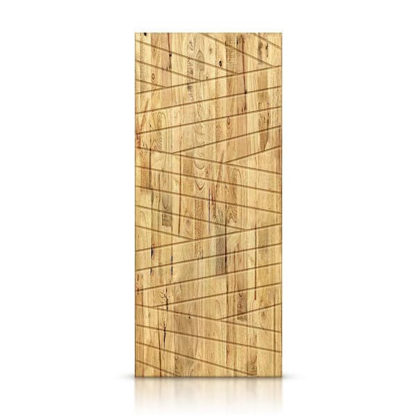 CALHOME 42 in. x 80 in. Hollow Core Weather Oak Stained Pine Wood Interior Door Slab