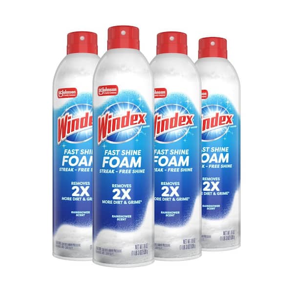 19 oz. Glass Cleaner Fast Shine Foam, Rainshower Scent 4-Pack