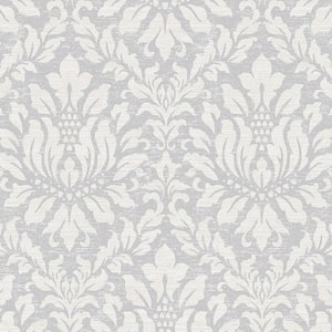 Stitched Damask Vinyl Roll Wallpaper (Covers 55 sq. ft.)