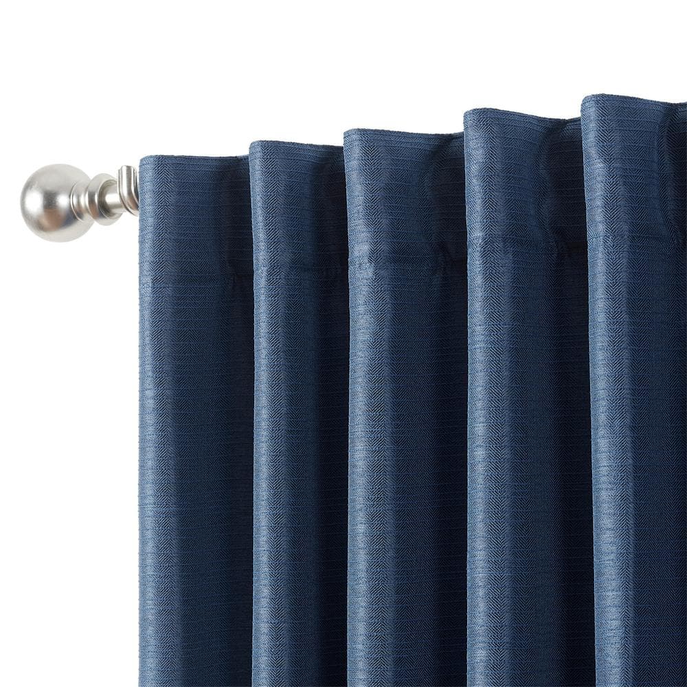 Indigo Thermal Insulated Room Darkening Back Tab Curtains
