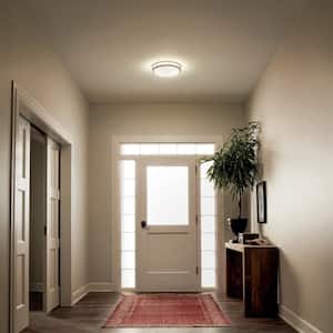 Avon 14 in. 1-Light Brushed Nickel Integrated LED Transitional Hallway Flush Mount Ceiling Light
