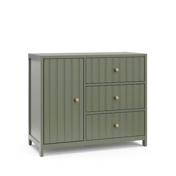 Graco Teddi Olive 3-drawer 39.29 in. Wide Combo Dresser