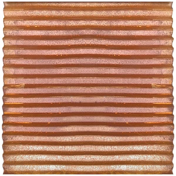 FROM PLAIN TO BEAUTIFUL IN HOURS Corrugated Metal 2 ft. x 2 ft. Rusted Steel Lay-in Ceiling Tiles (40 sq. ft. /Case)
