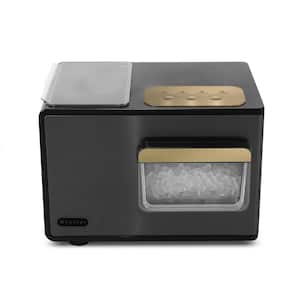 14.5 in. 40 lb./24hrs Portable Nugget Chewable Pebble/Sonic Type Ice Maker in Black and Gold Stainless Steel Finish