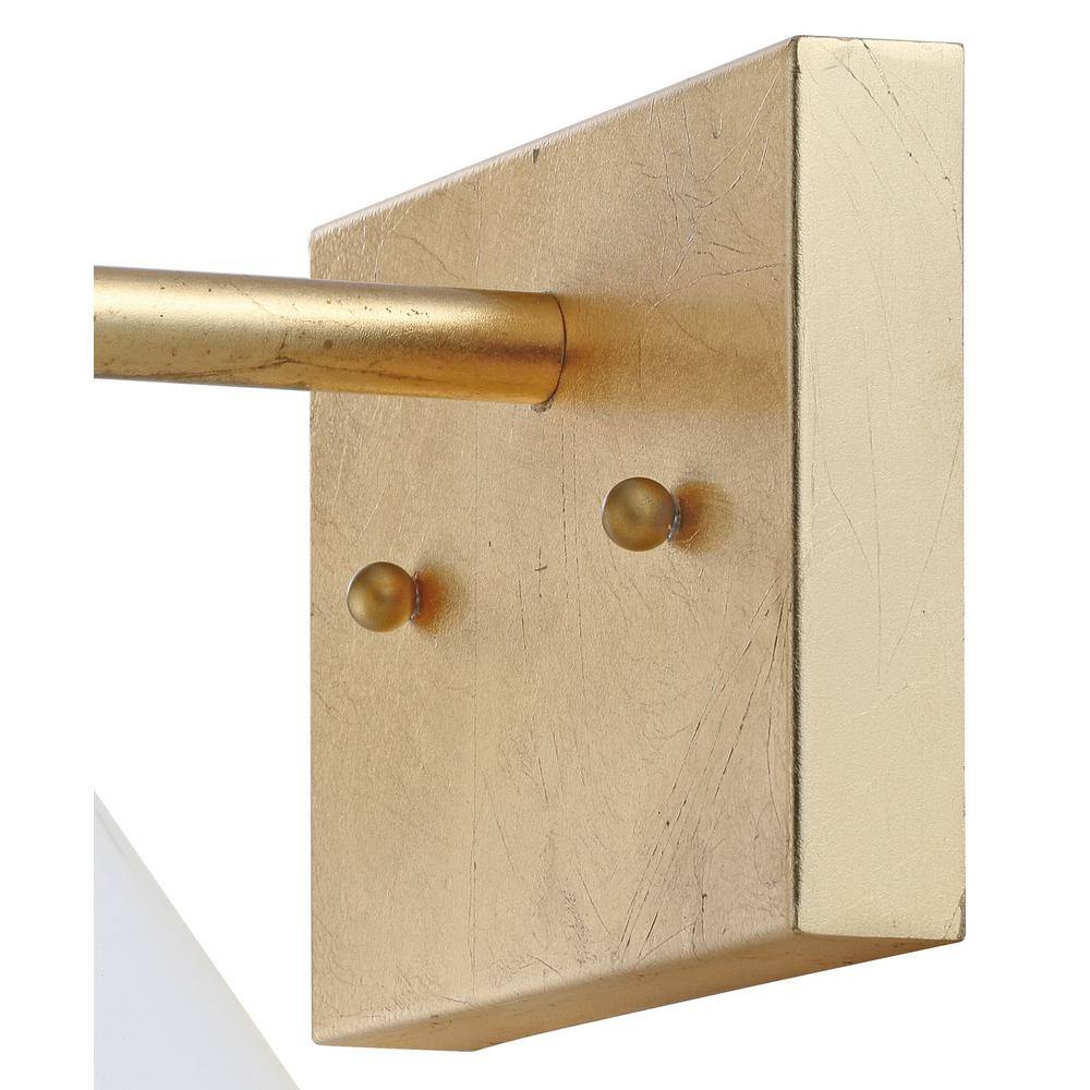 Yvette 7.5" White and Gold Leaf Distressed Metal Wall Sconce