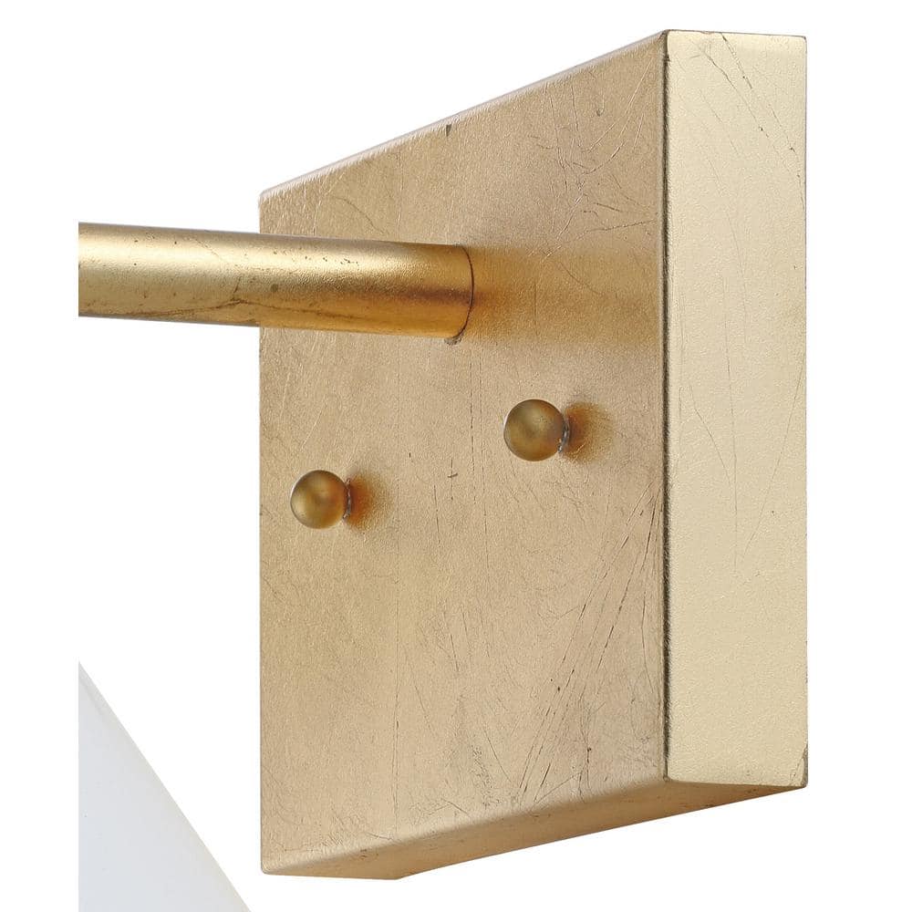 Yvette 7.5" White and Gold Leaf Distressed Metal Wall Sconce