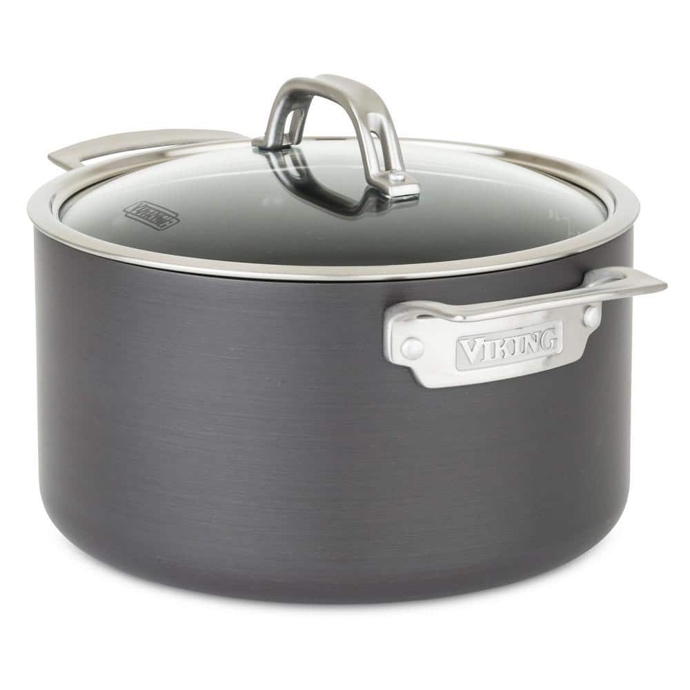 Viking Hard Anodized 6 Qt. Round Aluminum Nonstick Dutch Oven Dark