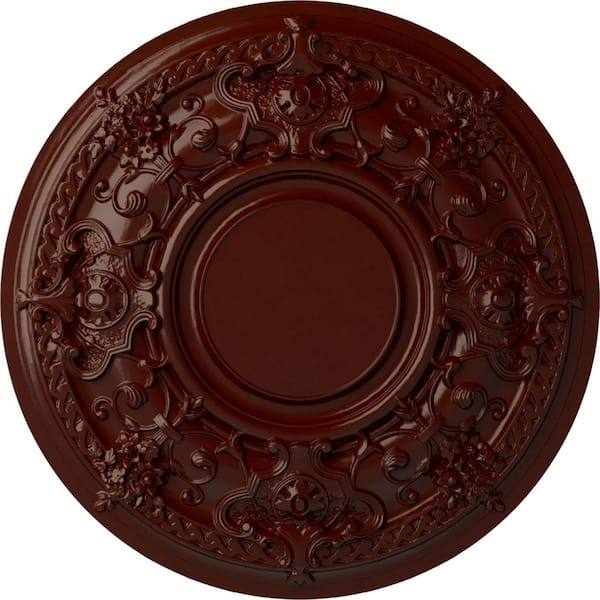 Ekena Millwork 2-1/2" x 32-3/4" x 32-3/4" Polyurethane Jackson Ceiling, Brushed Mahogany
