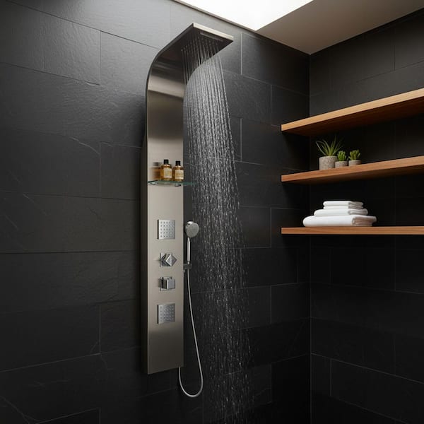 ANZZI Niagara 64 in. 2-Jetted Full Body Shower Panel with Heavy