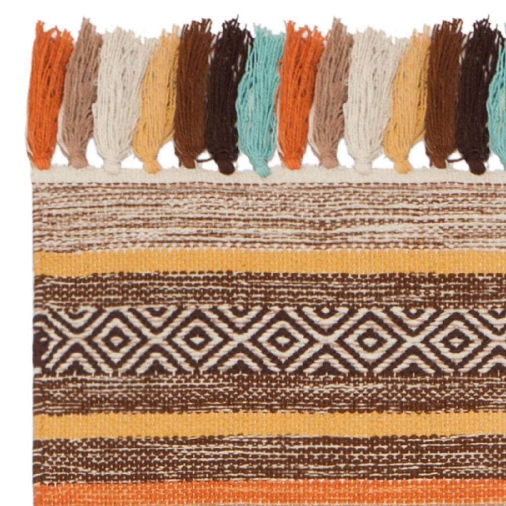 Coastal Charm Brown/Multi Stripe Cotton 2'3" x 8' Runner Rug