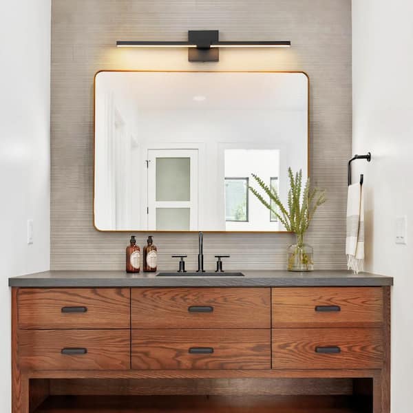 Gianna 24 in. 1-Light Black Linear Dimmable LED Wall Sconce