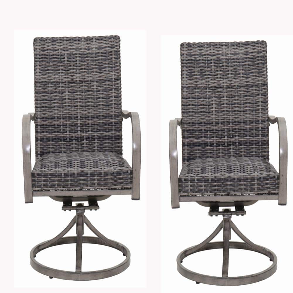 2-Piece Wicker Outdoor Dining Chair With Gray Seat price history on PriceWatchPro