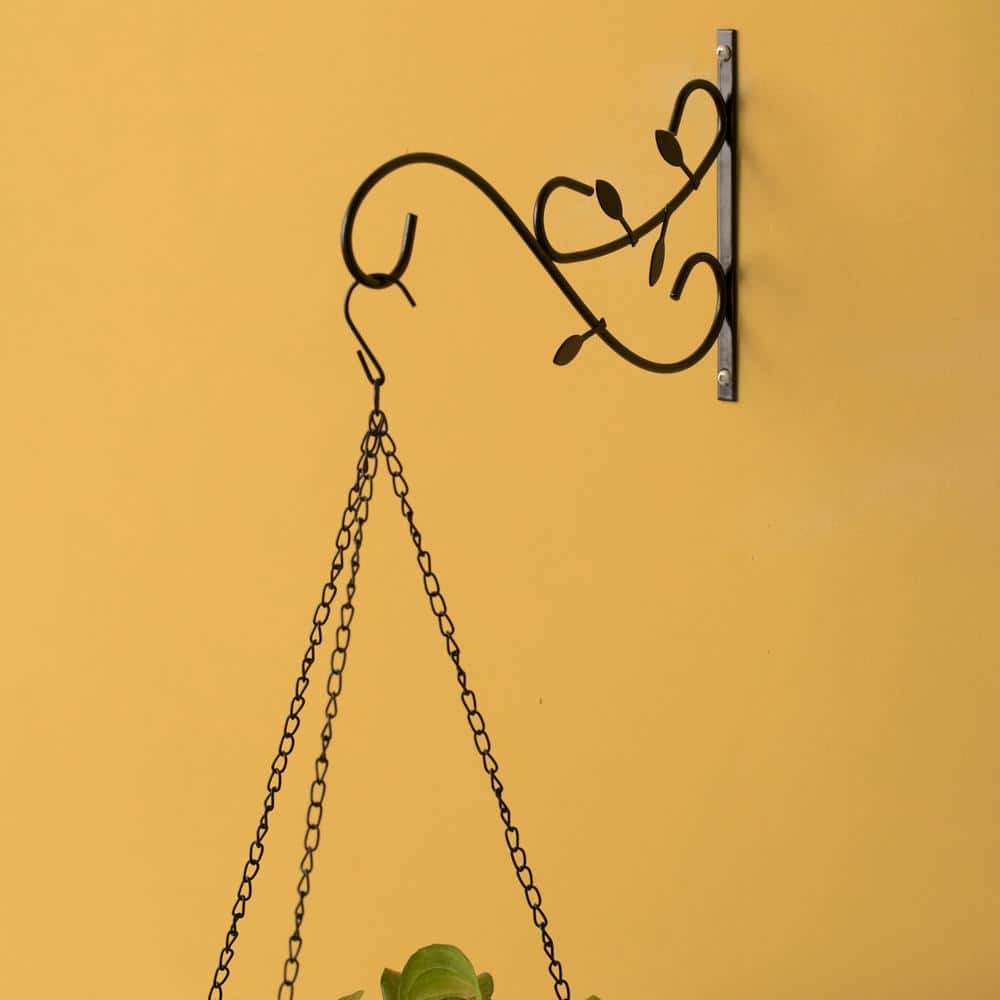 Black Decorative Metal Wall Mounted Plant Hook Set