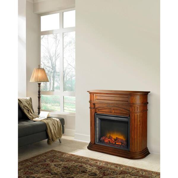 Pleasant Hearth Turin 46 in. Electric Fireplace in Chestnut