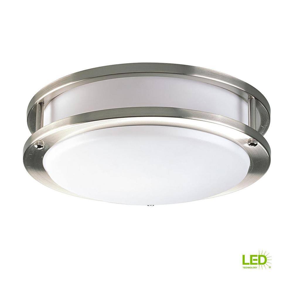 Brushed Nickel Round LED Flush Mount Ceiling Light