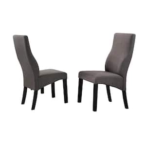 SignatureHome Gray Finish Polyester fabric Material Upholstered Parson Chair Set of 2 Size: 23"W x 18"L x 40"H
