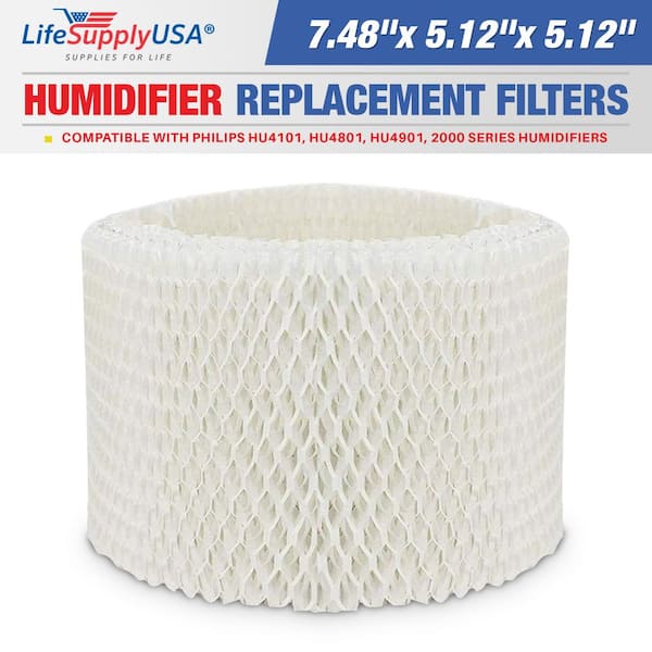 LifeSupplyUSA Humidifier Filter Replacement Wick Compatible with Philips HU4101, HU4801, HU4901, 2000 Series Humidifiers