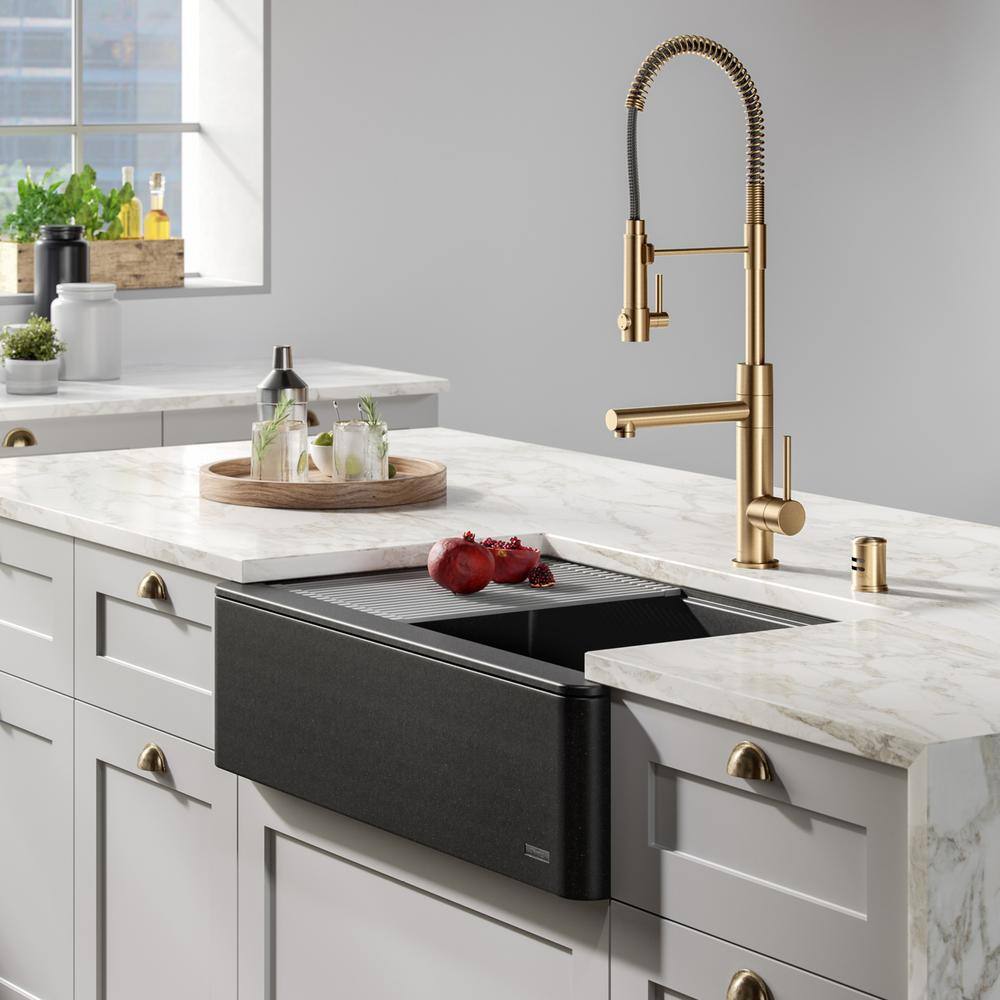 Brushed Brass Dishwasher Air Gap Kit with Solid Brass Cap