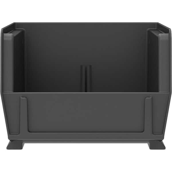 30220 Plastic Stackable Storage Bins, 7 in. x 4 in. x 3 in. Black, 24-pack