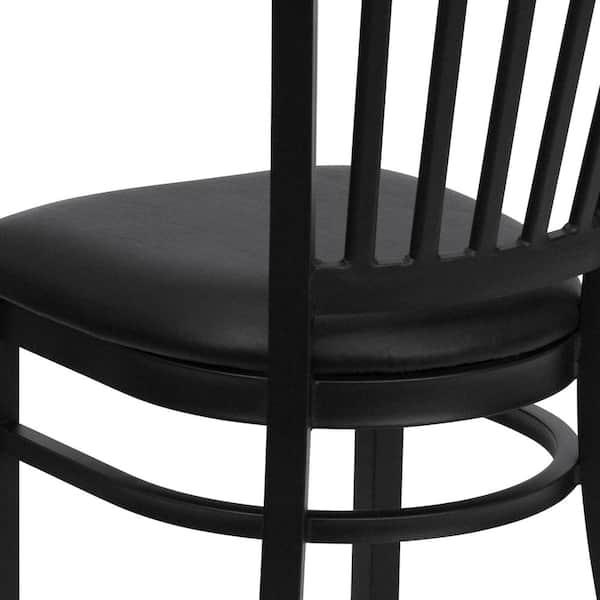 Flash Furniture HERCULES Series 900 lb. Capacity King Louis Chair with  Transparent Back, Black Vinyl Seat and Black Frame 