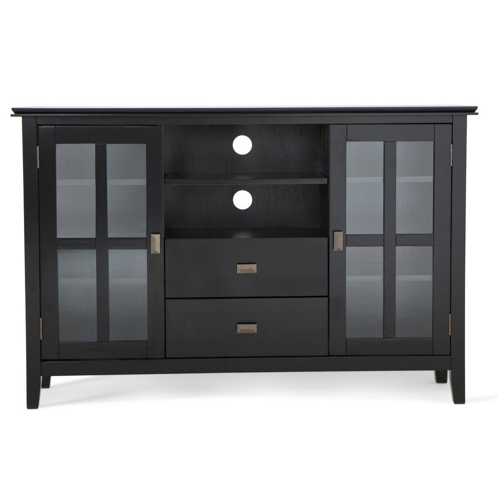 Artisan 53" Black Solid Wood Transitional TV Media Stand