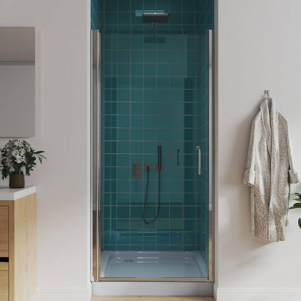 34 to 35-1/2 in. W x 72 in. H Pivot Swing Frameless Shower Door in Chrome with Clear Glass price history on PriceWatchPro