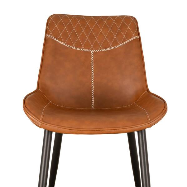 Linon Home Decor Owen Brown Faux Leather Dining Side Chair