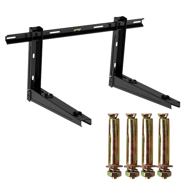 1-Piece Metal Mini Split Wall Mounting Bracket for 9000-36000 BTU Compressors HVAC Systems Included in Black