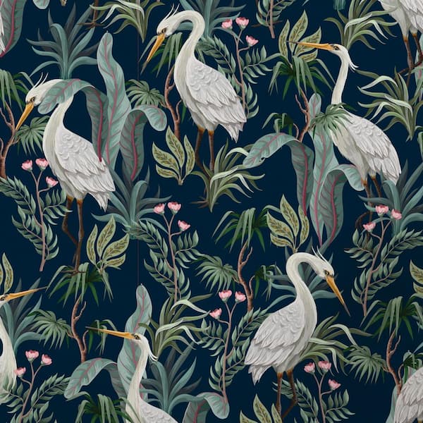 Main Street 16 in. x 24 in. Blue No Egrets Vinyl Wallpaper Panel (8-Pack) Covers 21.33 sq. ft/Package