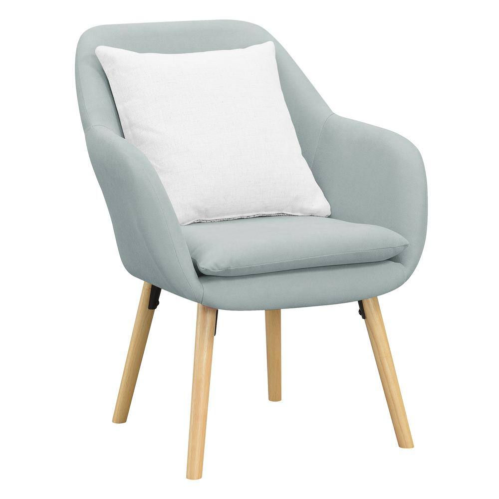 Charlotte Sea Foam Blue Velvet Wood Accent Chair