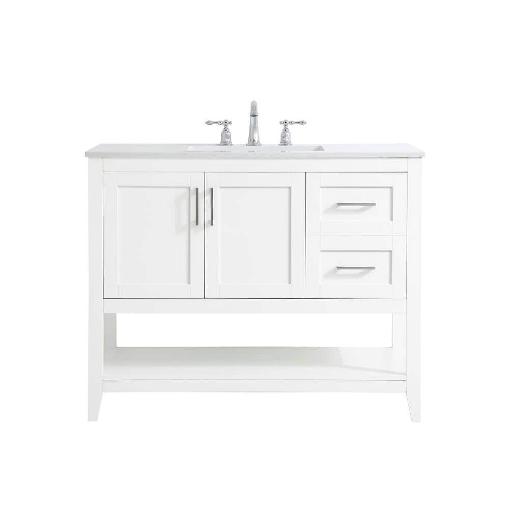 Simply Living 42 in. W x 22 in. D x 34 in. H Bath Vanity in White with Cala